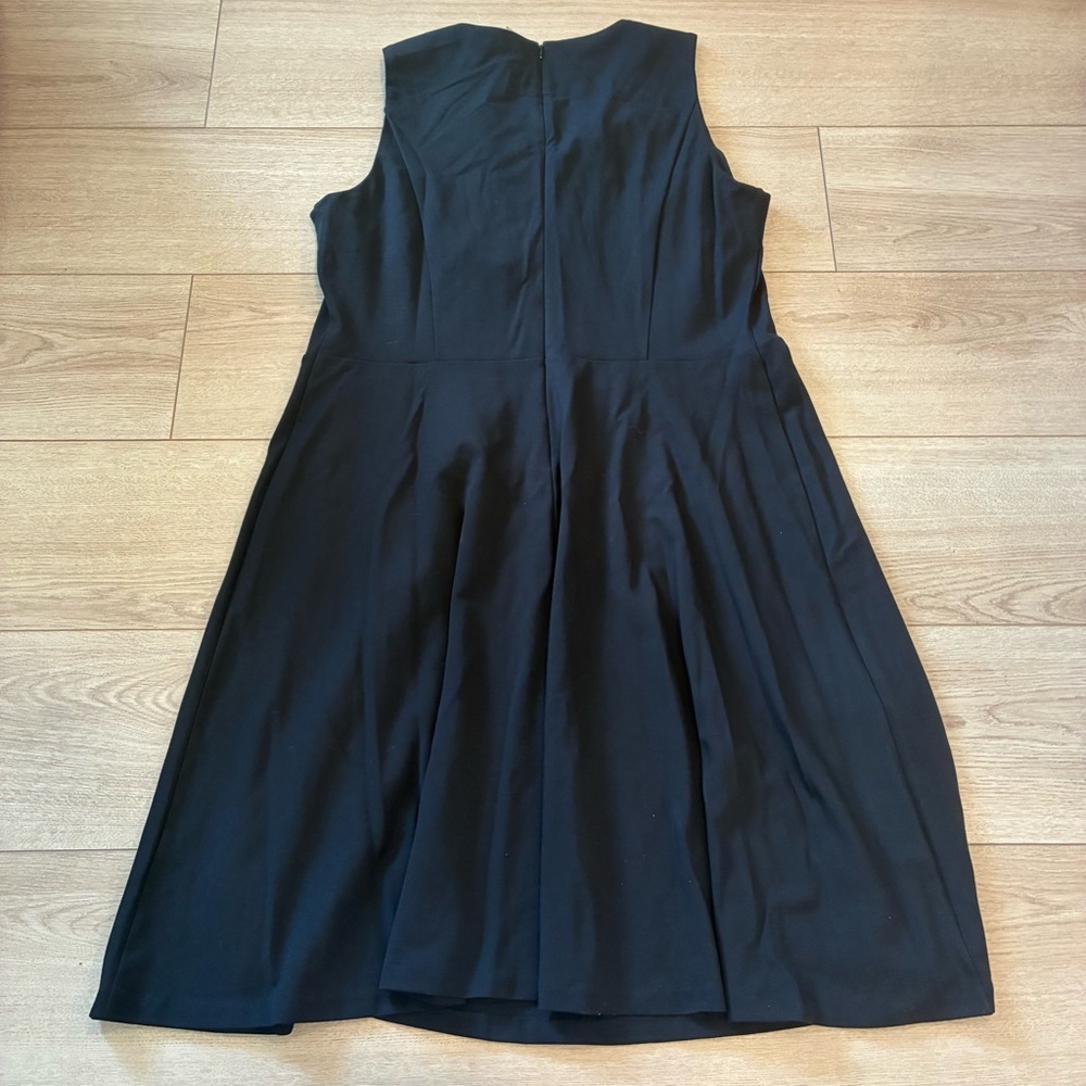 NWT Christopher & Banks Black Sleeveless Crew Neck A-line Midi Dress Size 16W - Picture 6 of 8
